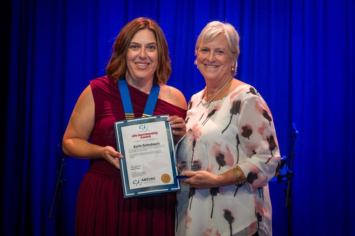 Kath Schubach receiving the Lifetime Membership Award
